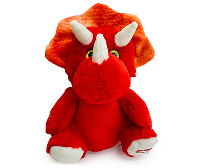 Red Triceratops Dino Talking Back Plush Toy