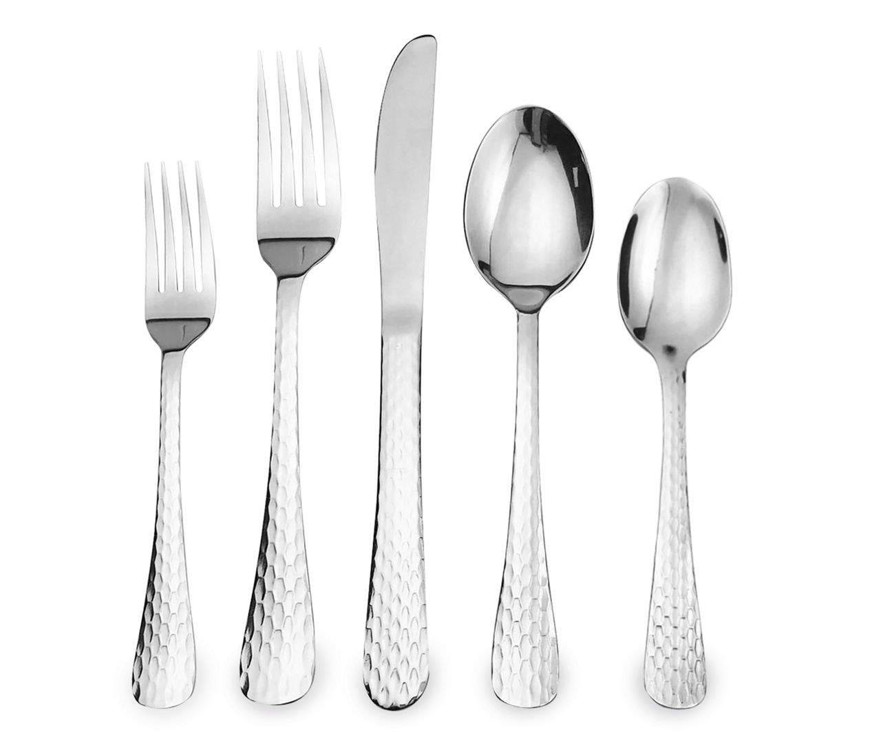 Farberware Hammered Stainless Steel 20Piece Flatware Set Big Lots