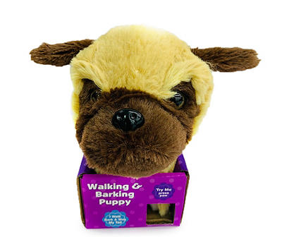 Brown Walking Pug Puppy Plush Toy