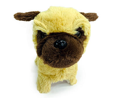 Brown Walking Pug Puppy Plush Toy