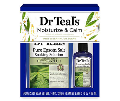 Moisturize & Calm Cannabis Sativa Hemp Seed Oil 2-Piece Bath Gift Set