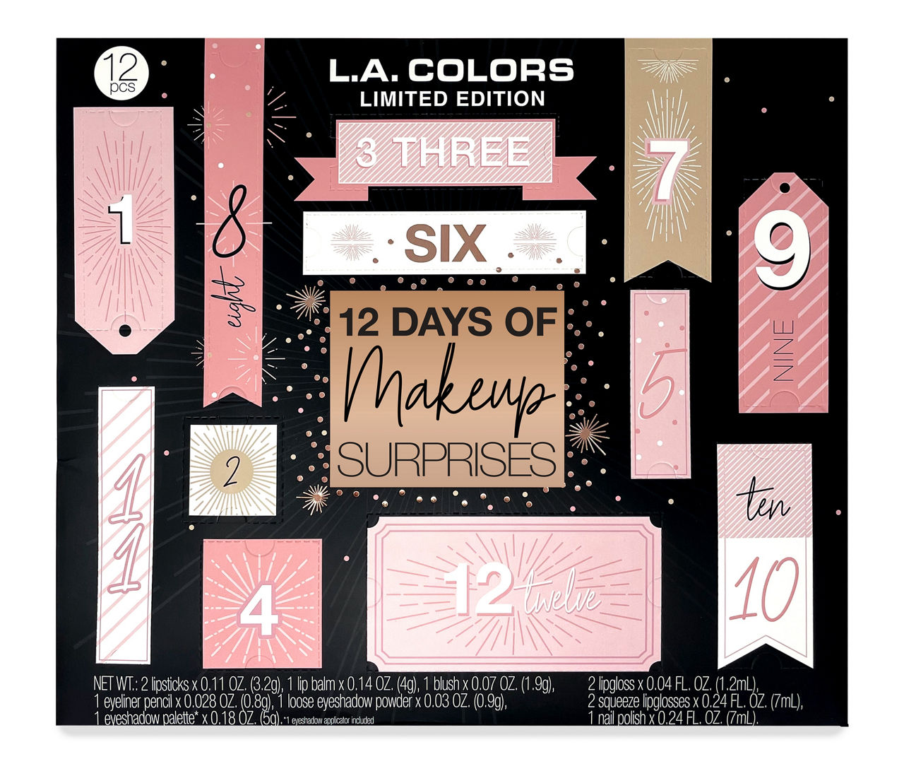 L.A. Colors 12 Days of Makeup Surprises Gift Set