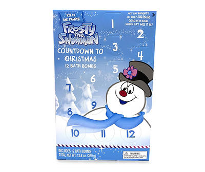 Frosty the Snowman Countdown to Christmas Advent Calendar Bath Bomb Gift Set