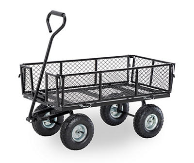 4 Cu. Ft. Black 4-Wheel Steel Mesh Utility Garden Cart