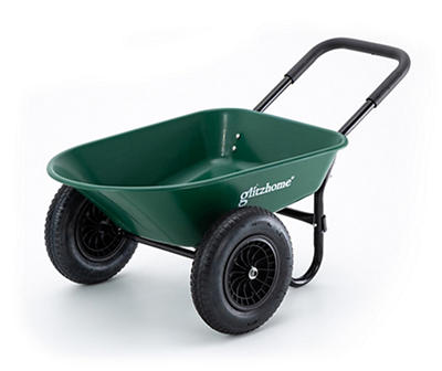 5 Cu. Ft. Green 2-Wheel Plastic Garden Wheelbarrow