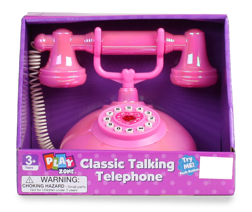 Play Zone Pink Classic Talking Telephone Toy