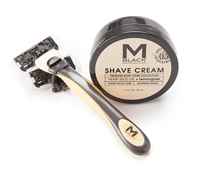 M Black Cream Shaving Razor Set