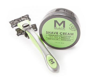 M Black Green Shaving Razor Set