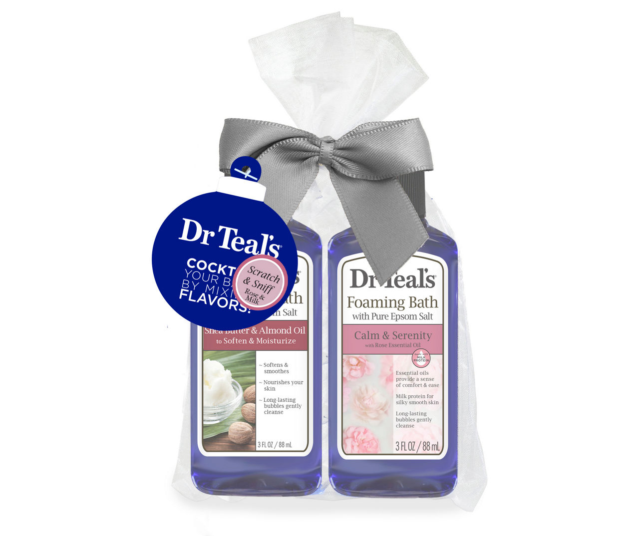 Shea Butter, Almond Oil, Milk & Rose 2-Piece Foaming Bath Gift Set