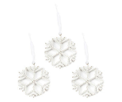 Beaded Snowflake 6-Piece Ornament Set