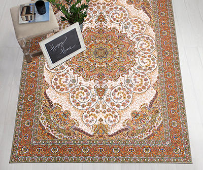 My Magic Carpet Zahara Amber Washable Area Rug, (5' x 7')