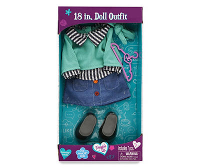 Aqua Sweater Style Girls Doll Outfit Set, 18