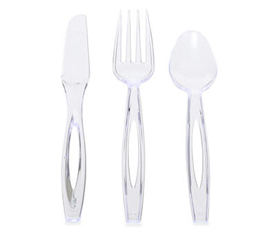 Premium Assorted Clear Plastic Cutlery, 120-Count