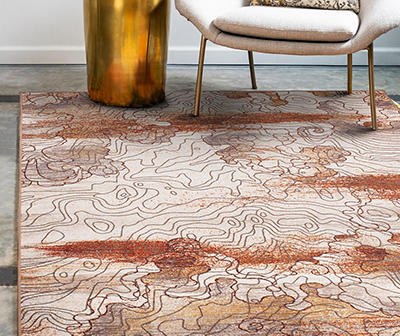 My Magic Carpet Vienna Abstract Washable Area Rug, (5' x 7')