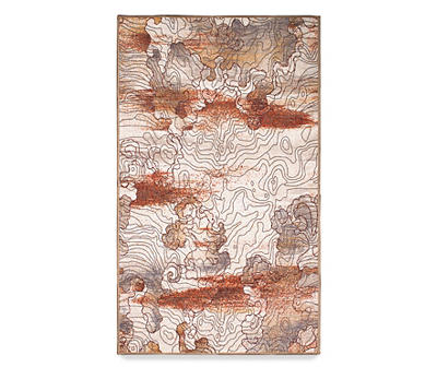 My Magic Carpet Vienna Abstract Washable Area Rug, (3' x 5')