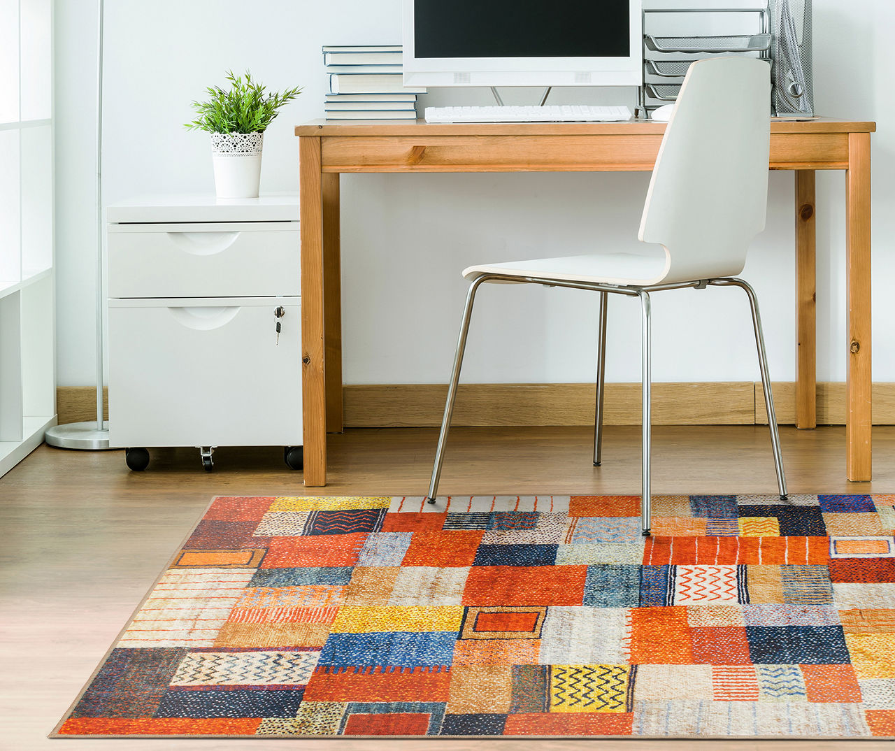 My Magic Carpet Patchwork Washable Area Rug, (3' x 5')