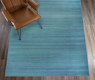 My Magic Carpet Blue Washable Area Rug, (5' x 7')