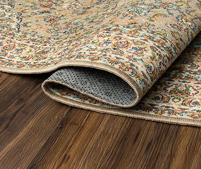 My Magic Carpet Kenya Beige Washable Area Rug, (5' x 7')