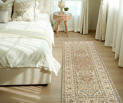 My Magic Carpet Kenya Beige Washable Runner Rug, (2.5' x 7')