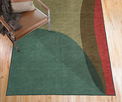 My Magic Carpet Cove Green Washable Area Rug, (5' x 7')