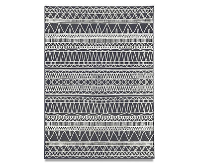 My Magic Carpet Chelsea Aztec Dark Gray Washable Area Rug, (5' x 7')