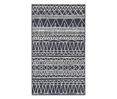 My Magic Carpet Chelsea Aztec Dark Gray Washable Area Rug, (3' x 5')