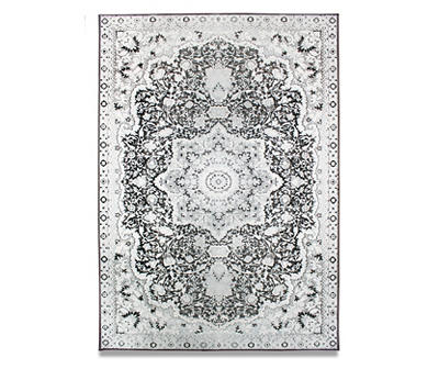 My Magic Carpet Parviz Gray Washable Area Rug, (5' x 7')