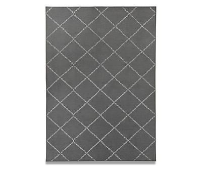 My Magic Carpet Medina Moroccan Diamond Gray Washable Area Rug, (5' x 7')