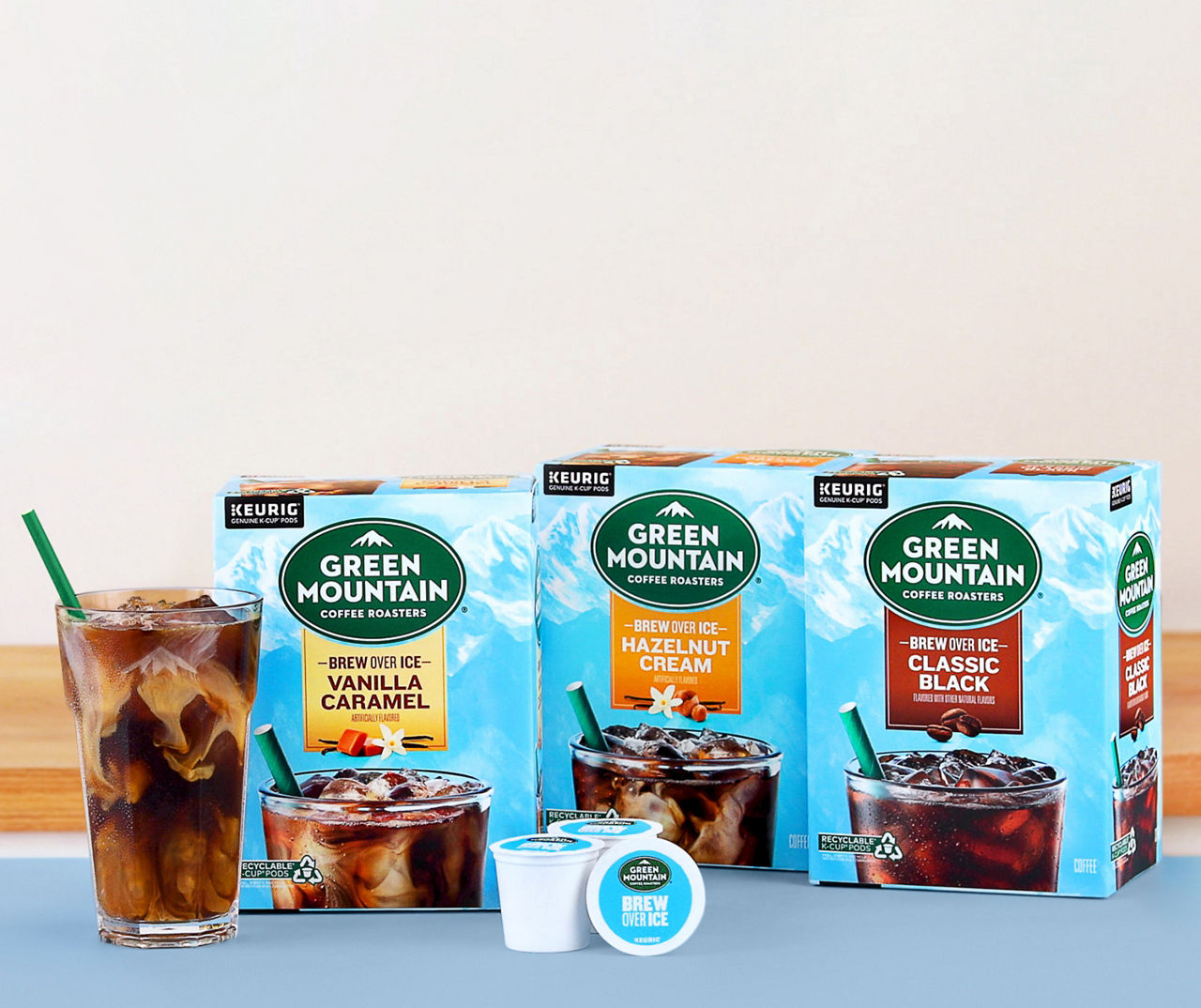 Green Mountain Coffee Roasters Brew Over Ice Vanilla Caramel, Single Serve Keurig  K-Cup Pods, Flavored Iced Coffee, 12 Count