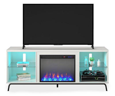 Newland White Electric Fireplace Console