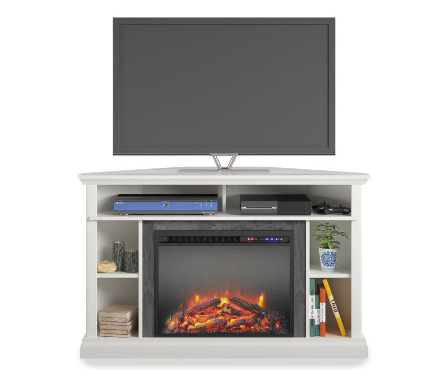 White fireplace tv stand big deals lots