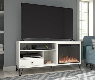 Rylee White Electric Fireplace Console