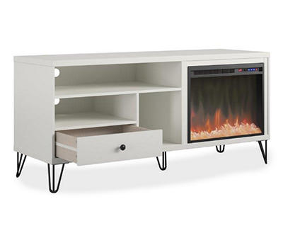 Rylee White Electric Fireplace Console