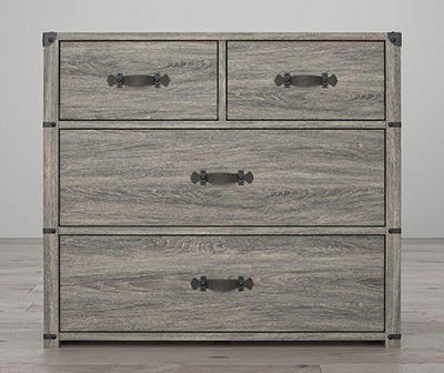 Nova Gray Oak 4-Drawer Storage Dresser
