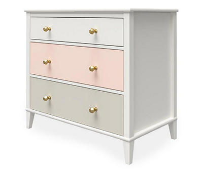 Monarch Hill Poppy Peach & White 3-Drawer Dresser