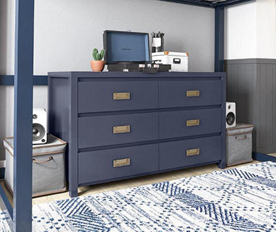 Monarch Hill Haven Navy Blue 6-Drawer Dresser