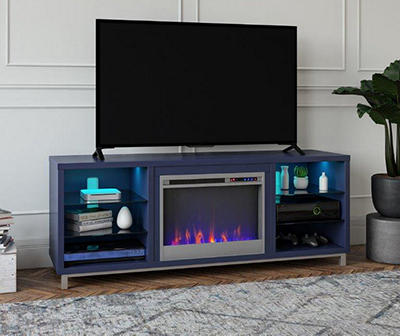 70" Intrepid Navy Deluxe Electric Fireplace Console