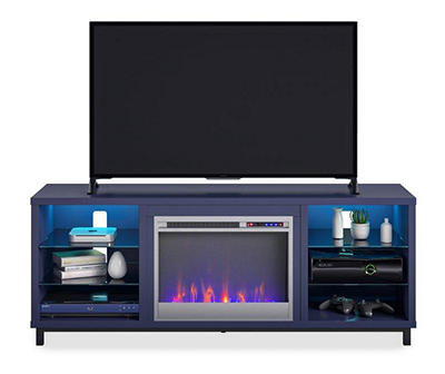 70" Intrepid Navy Deluxe Electric Fireplace Console