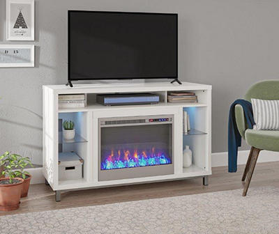 48" Intrepid White Electric Fireplace Console