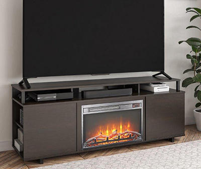 65" Himmel Espresso Electric Fireplace Console