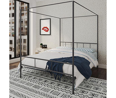 Marion Dark Gray Metal Full Canopy Bed
