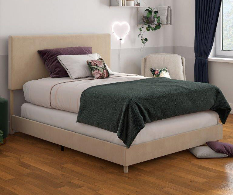 Novogratz Z By Novogratz Taylor Ivory Velvet Full Bed Big Lots