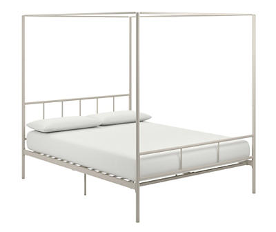 Marion White Metal Full Canopy Bed