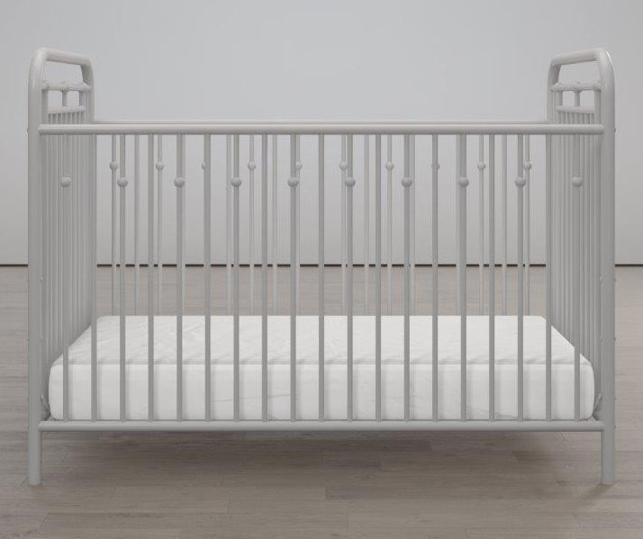 Gray metal crib best sale