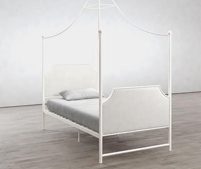 Monarch Hill Clementine White Metal Twin Canopy Bed