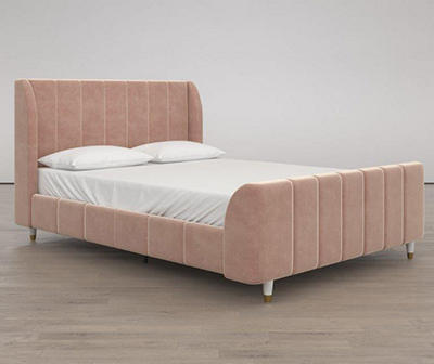 Valentina Pink Velvet Full Bed