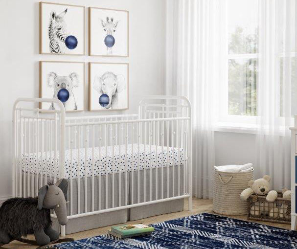 White deals metal cot