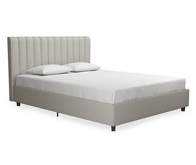 Brittany Light Gray Upholstered Linen Queen Bed