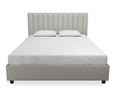Brittany Light Gray Upholstered Linen Queen Bed