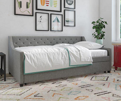 Her Majesty Gray Linen Daybed & Trundle